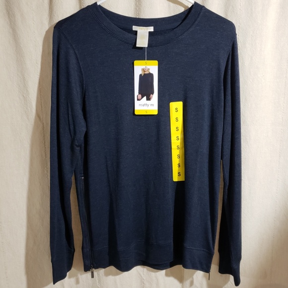 Matty Women's Long Sleeve Tee with Side Zippers - Picture 3 of 6